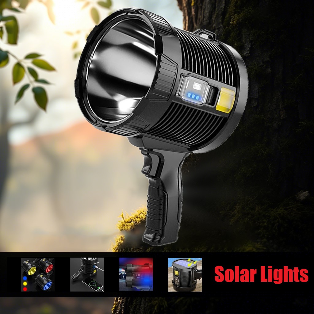Fire Torch Solar - Linterna LED ultra brillante XHP90, reflector