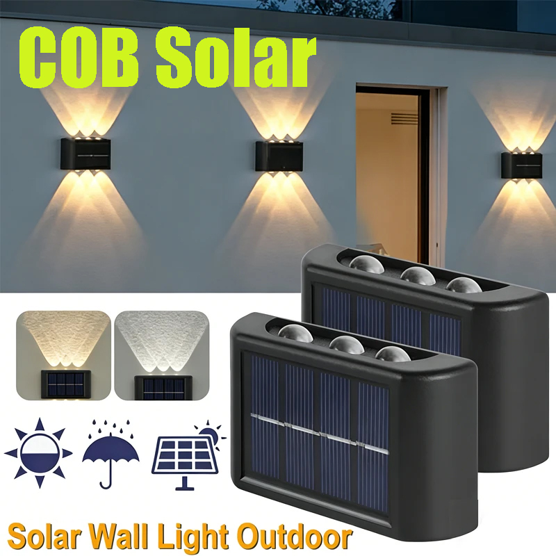Outdoor Lighting Garden - Lámpara Solar COB para Pared, Exterior,