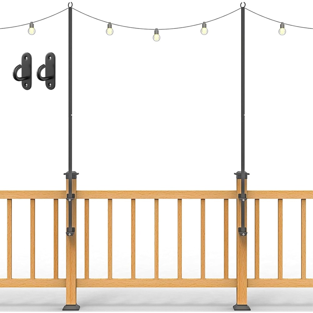 Outdoor Lighting Hooks - Paquete de 2 postes de luces