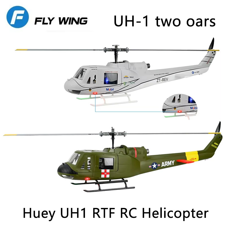 Outdoor Lighting Cable Uk - Helicóptero teledirigido FLYWING UH1 con luz