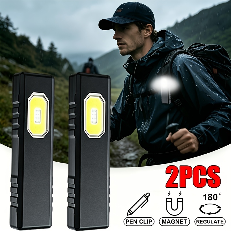 Outdoor Lighting Hooks - Paquete de 2 linternas magnéticas portátiles,