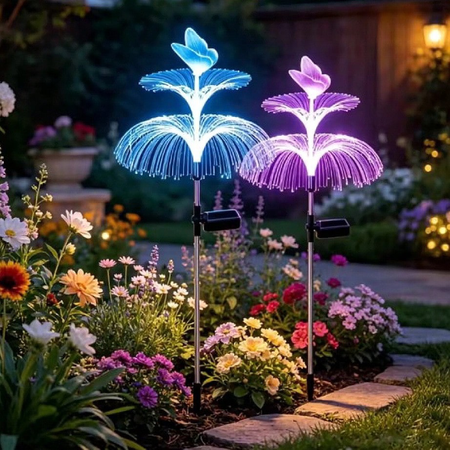 Outdoor Lighting Jellyfish - 2 luces solares de jardín con