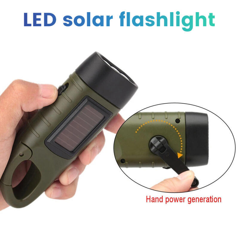 Fire Torch Solar - Linterna LED Recargable con Manivela y