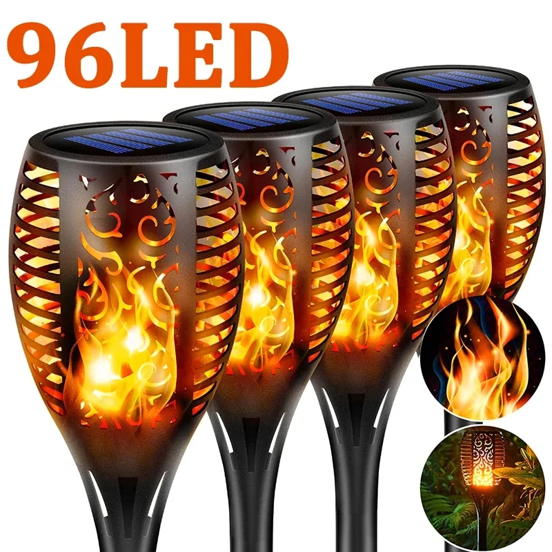 96 LED luces de antorcha solar - Fire Torch Solar reseña y precio