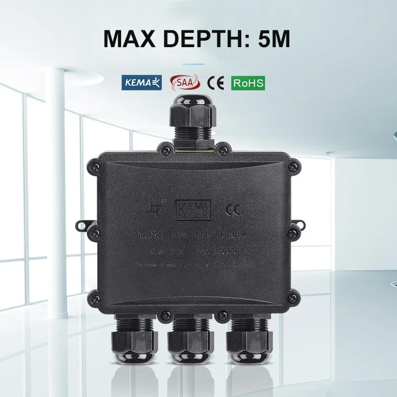 4 vías 1In3Out IP68 impermeabl - Outdoor Lighting Junction reseña y precio