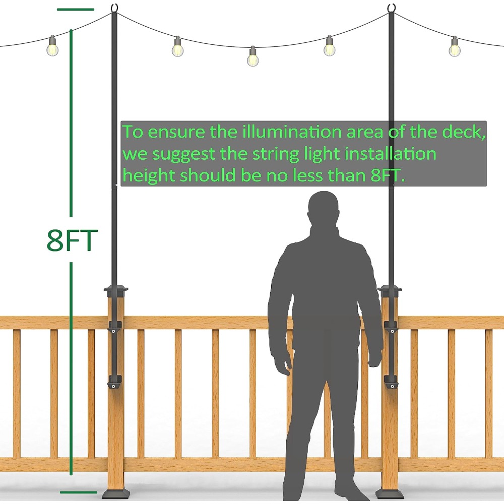 Paquete de 2 postes de luces d - Outdoor Lighting Hooks reseña y precio