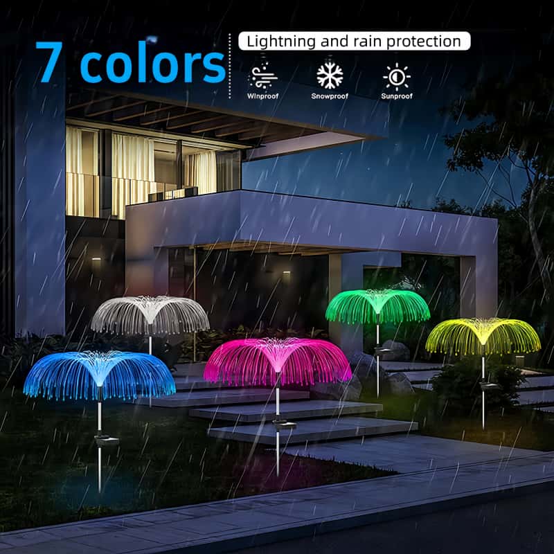 5 luces LED solares con forma  - Outdoor Lighting Jellyfish reseña y precio