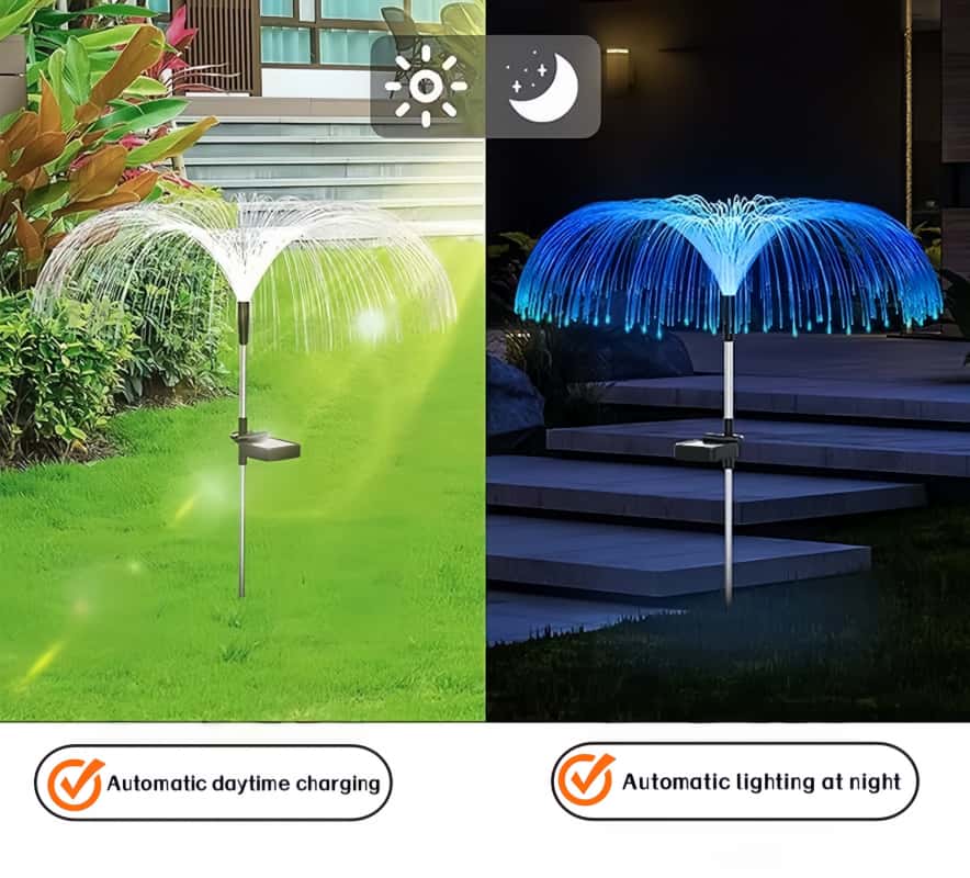 5 luces LED solares con forma  - Outdoor Lighting Jellyfish reseña y precio