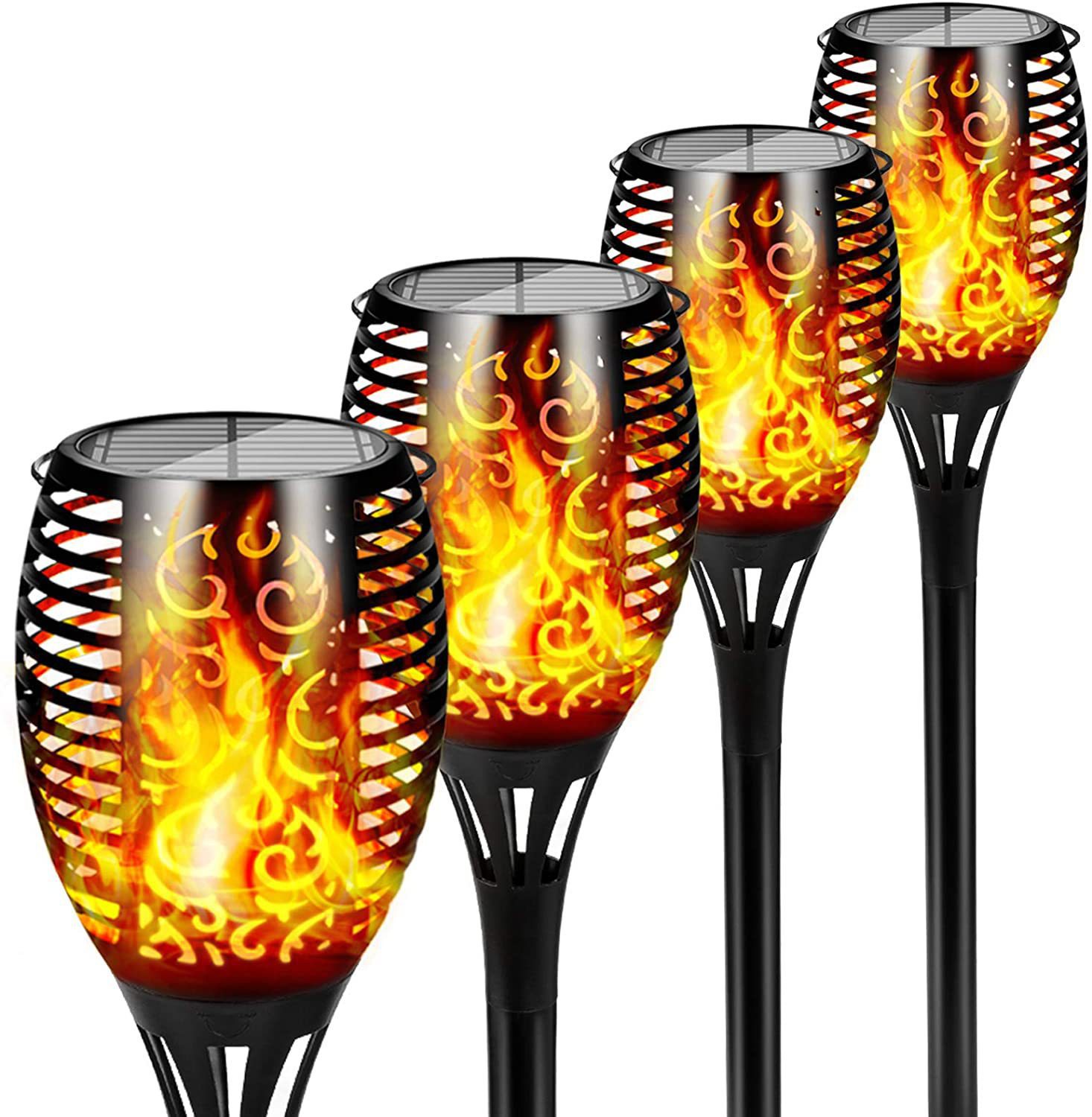 Lámpara Solar de 12 LED con Ef - Fire Torch Solar reseña y precio