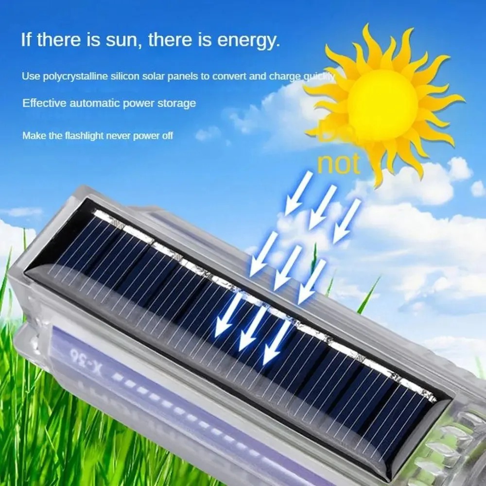Potente linterna LED con luz l - Fire Torch Solar reseña y precio