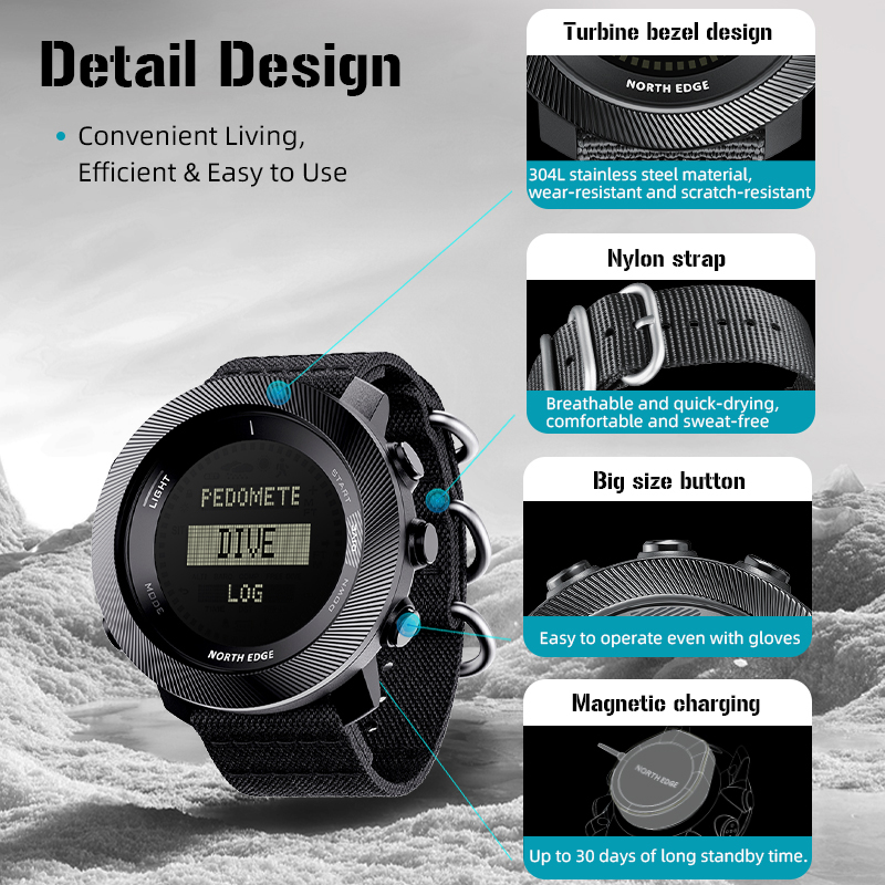 Reloj Digital para Buceo NORTH - Outdoor Lighting Zones reseña y precio