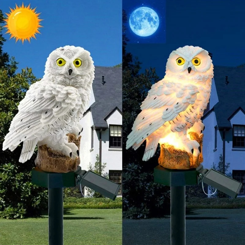 Lámpara Solar con Forma de Búh - Outdoor Lighting Yard reseña y precio