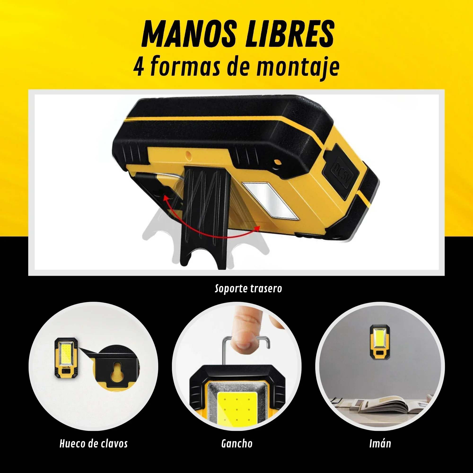 Luz de trabajo recargable port - Outdoor Lighting Hooks reseña y precio