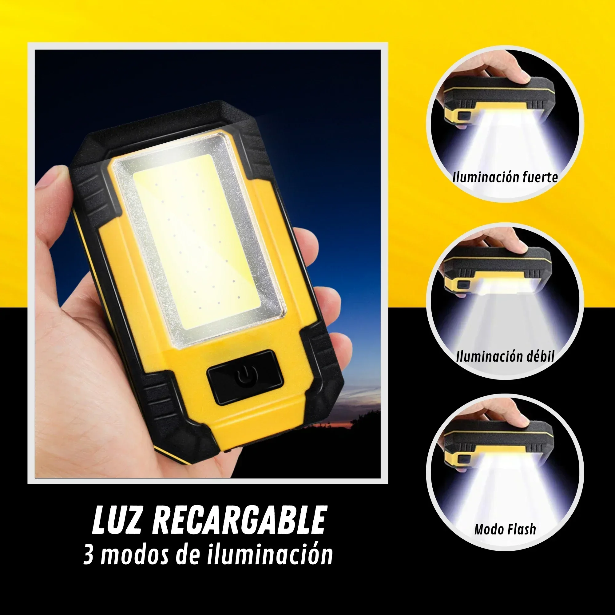Luz de trabajo recargable port - Outdoor Lighting Hooks reseña y precio