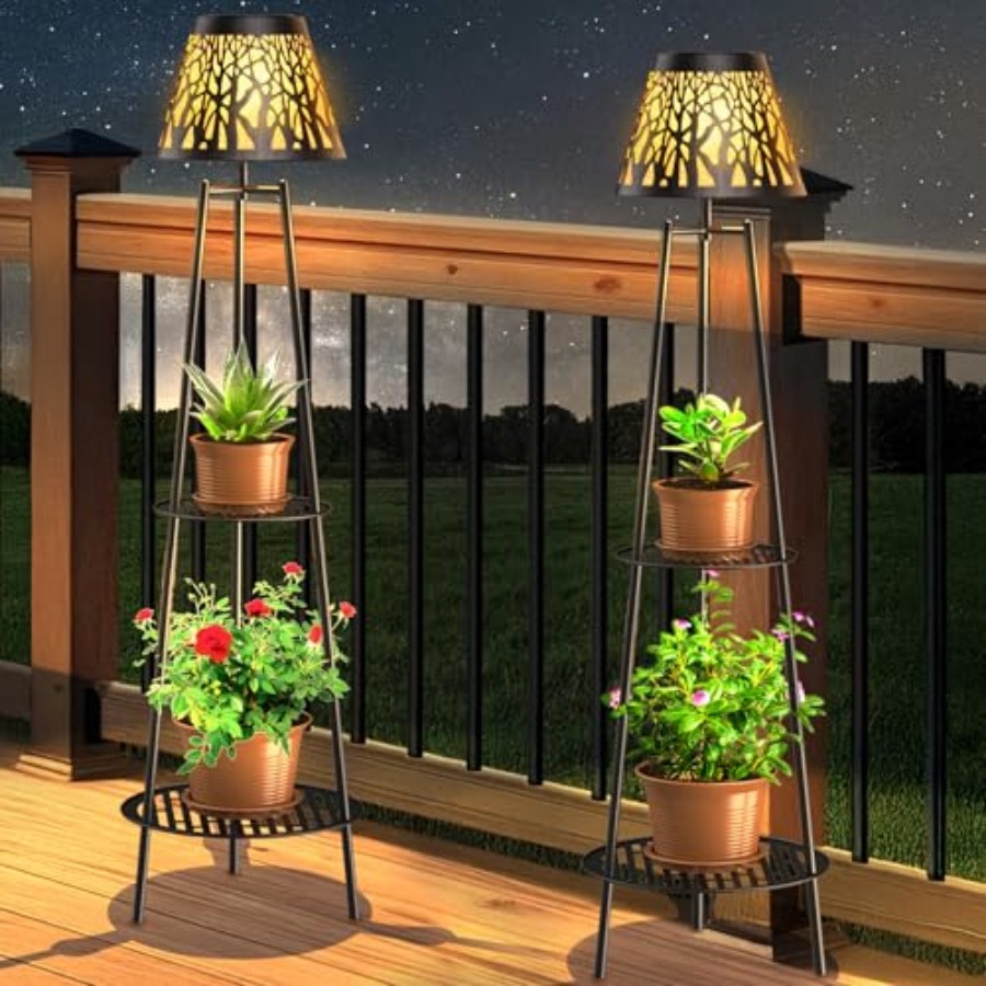 Paquete de 2 Lámparas Solares  - Outdoor Lighting Garden reseña y precio