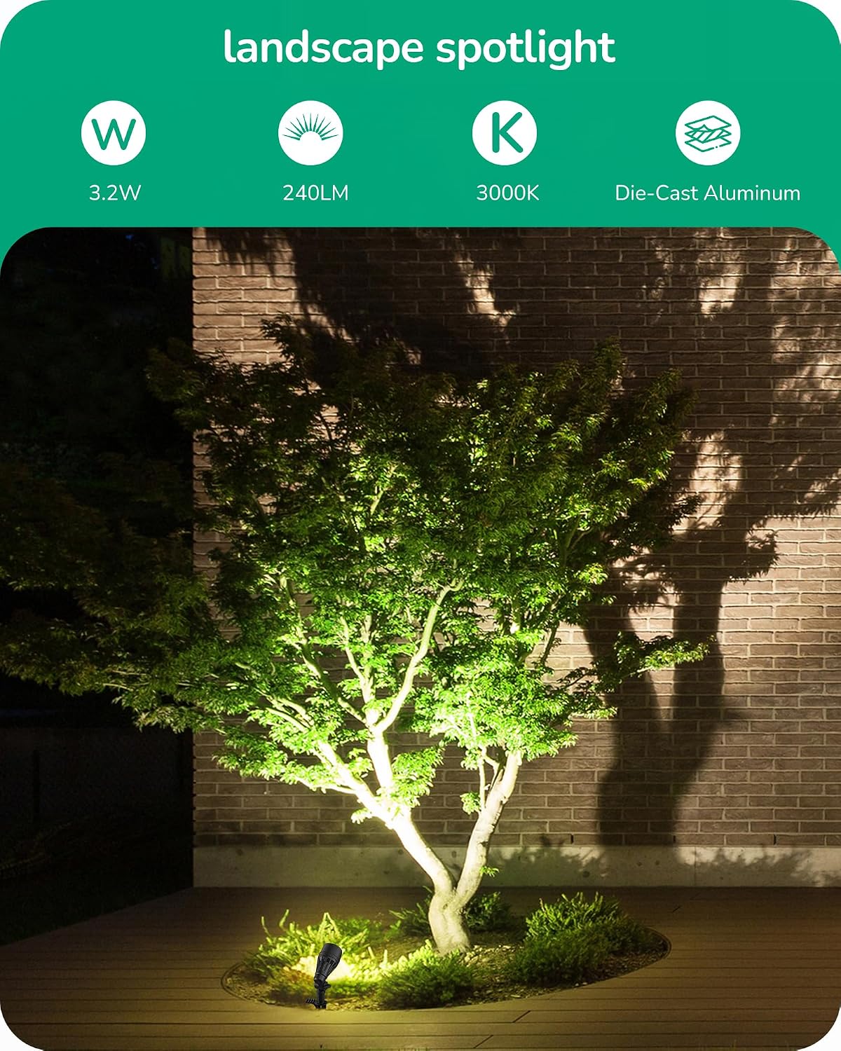Foco de Bajo Voltaje con Carca - Outdoor Lighting Low Voltage reseña y precio