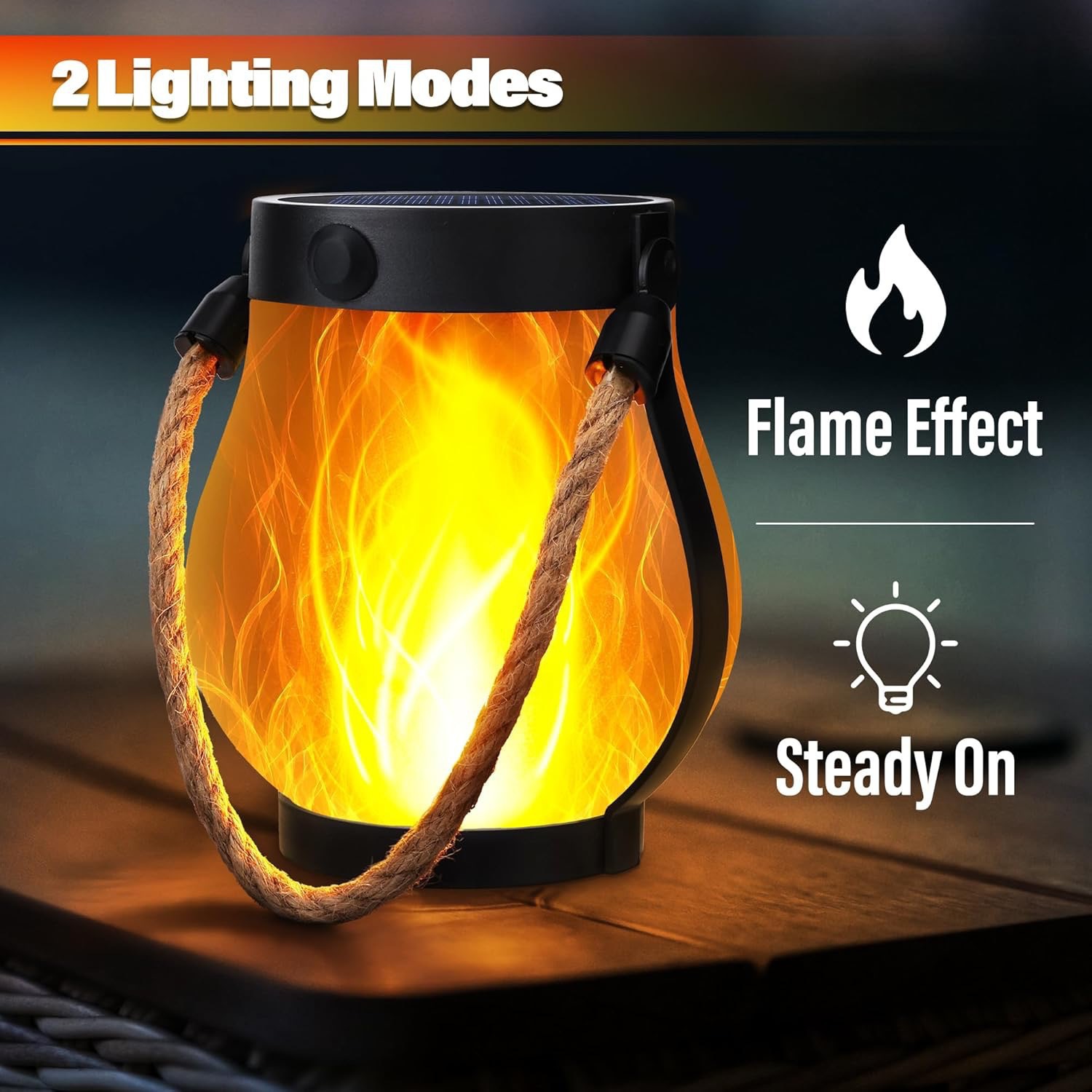 Lámpara Solar Colgante con Lla - Fire Torch Solar reseña y precio