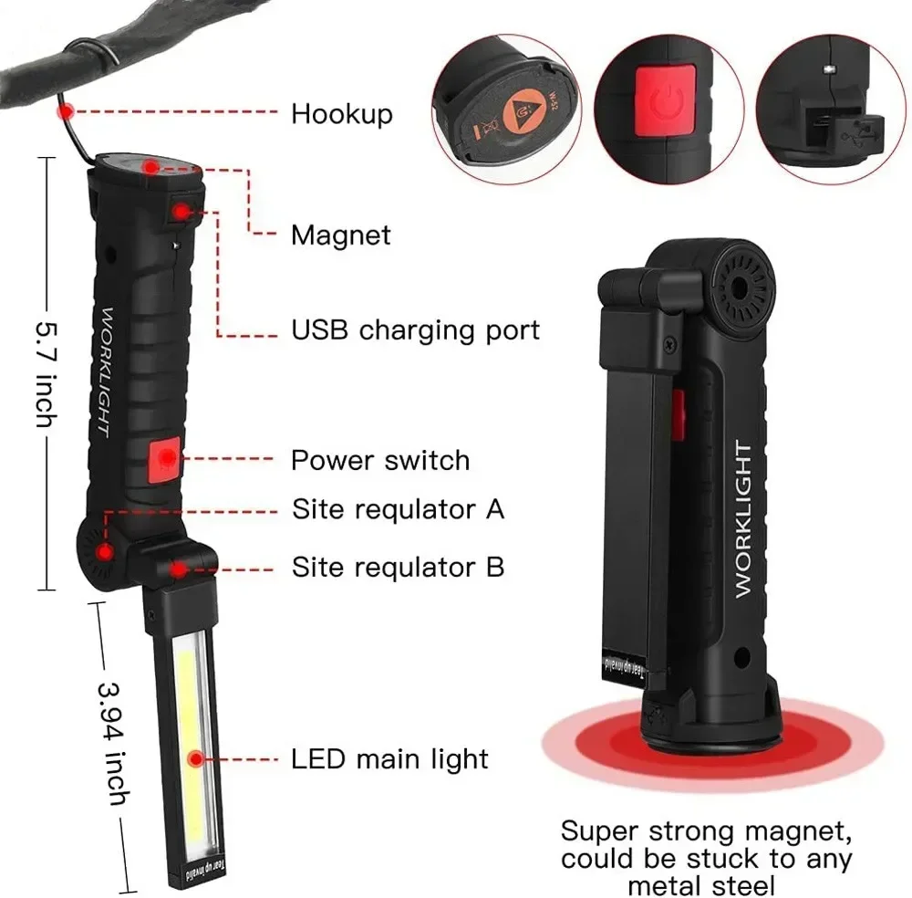 Linterna LED COB Lámpara de in - Outdoor Lighting Hooks reseña y precio