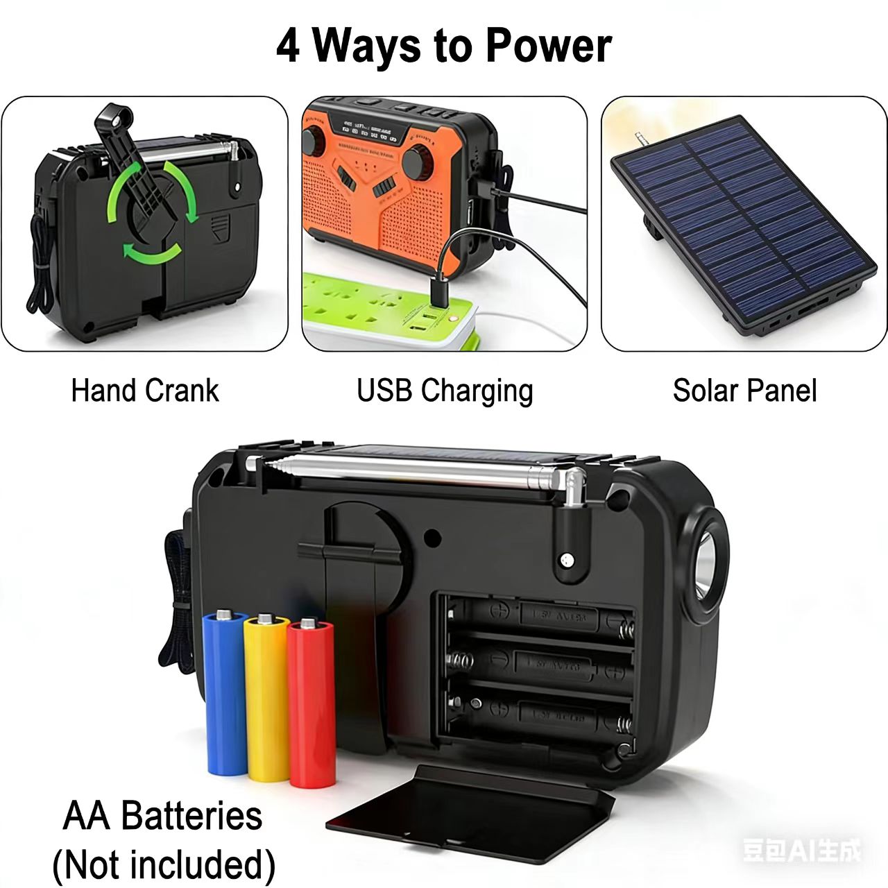 Radio solar portátil AM/FM con - Fire Torch Solar reseña y precio
